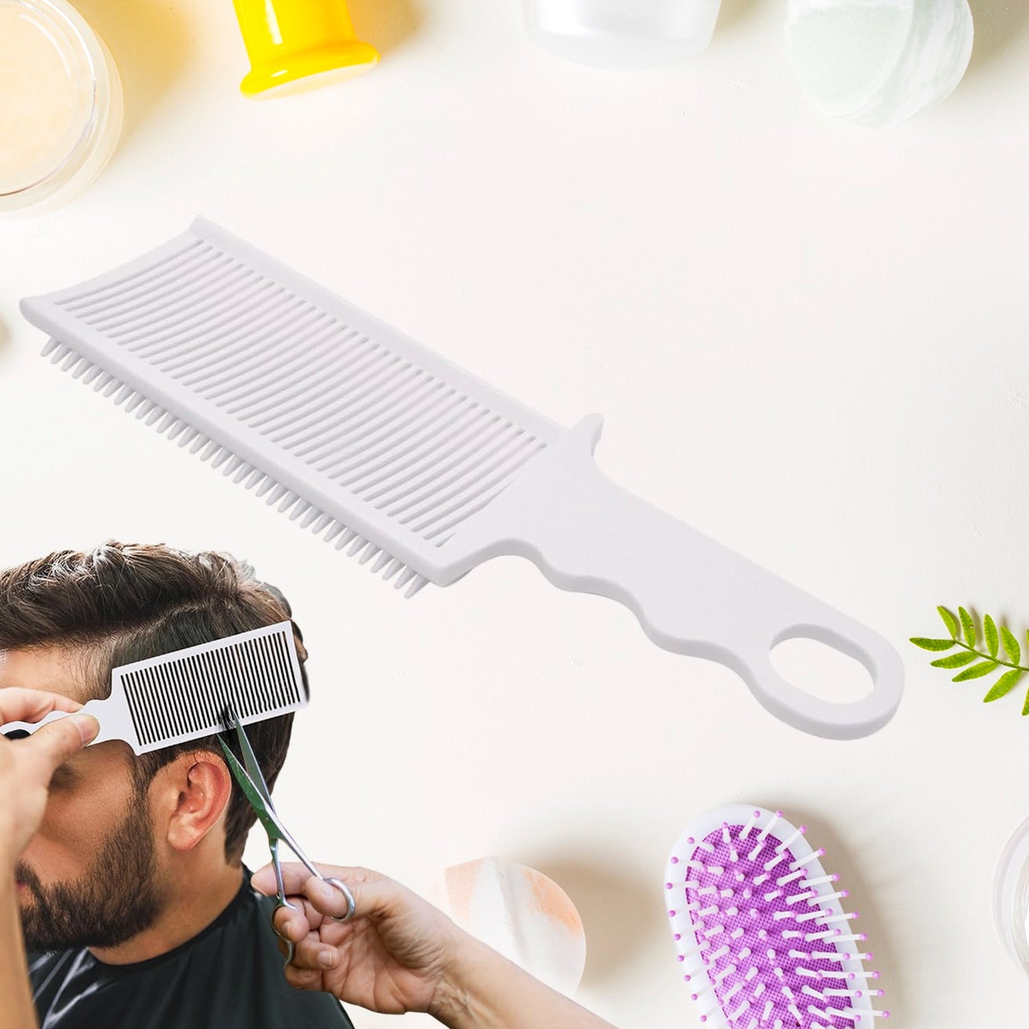 Ergonomic Flat Top Fading Clipper Comb Hair Care Styling | Brushes & Combs (1 Pc), Hair accessories