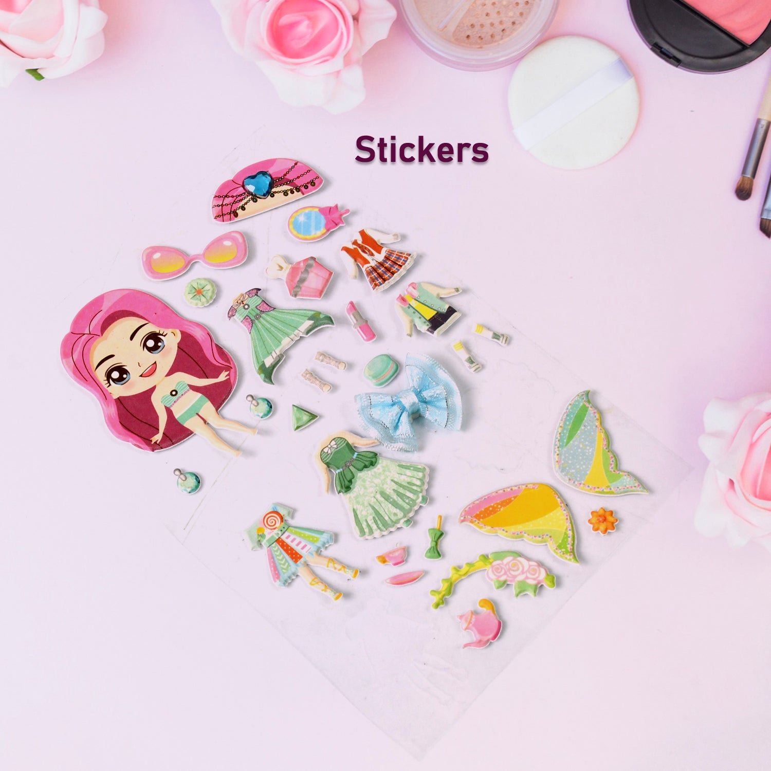 Multipurpose Adhesive 3D Stickers (1 Sheet / Mix Design)