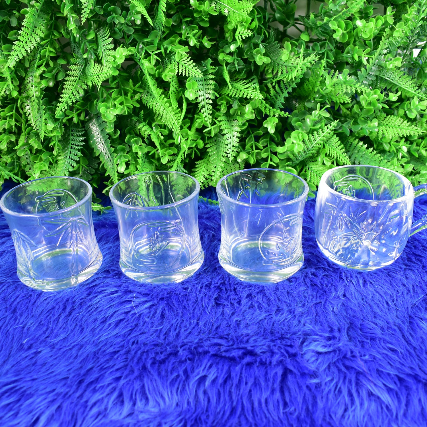 Glass 3 Pc Tumbler & 1 Pc Cup Set, Water glass (4 Pcs Set)