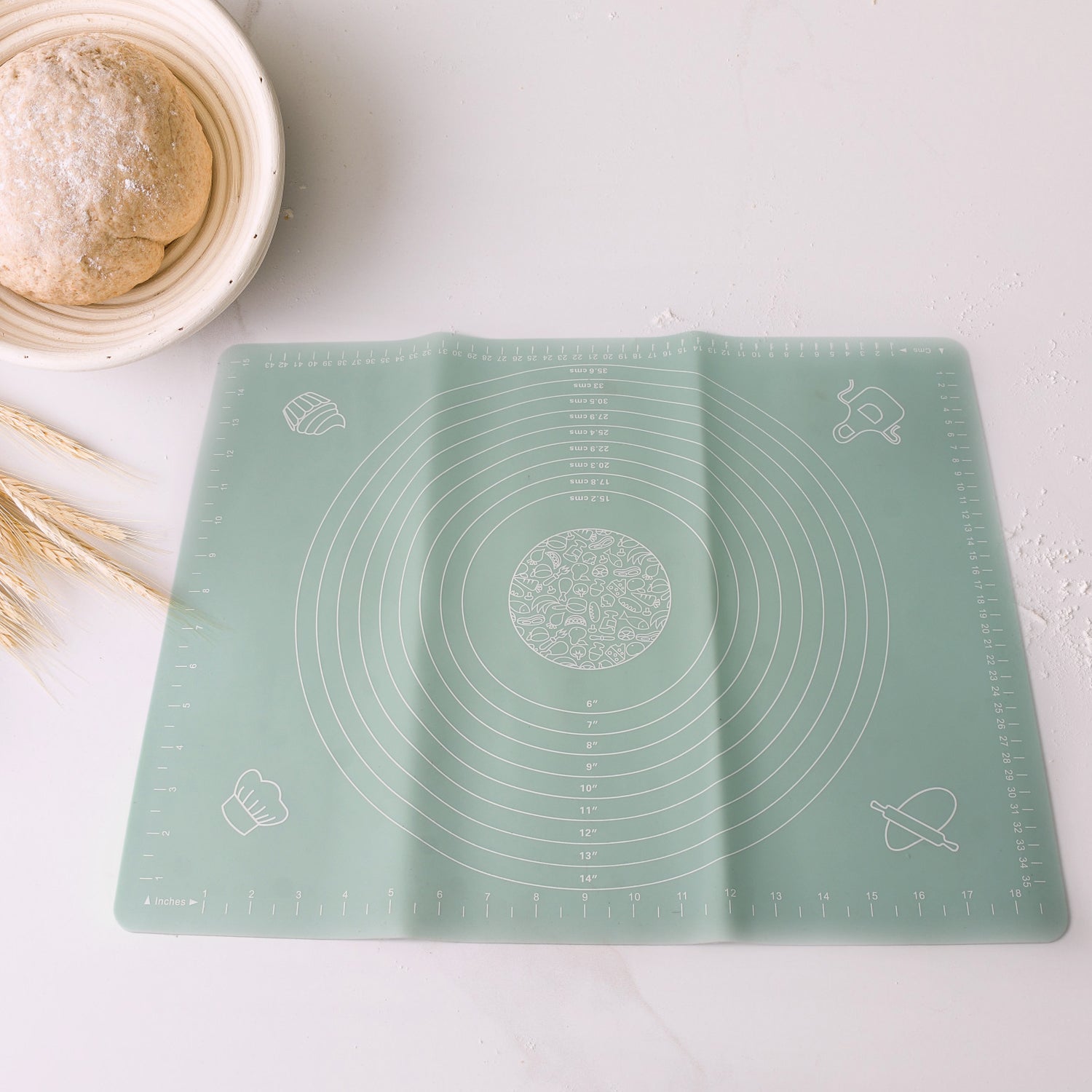 Mat, Rolling Baking Mat with Measurements (50×40 Cm)