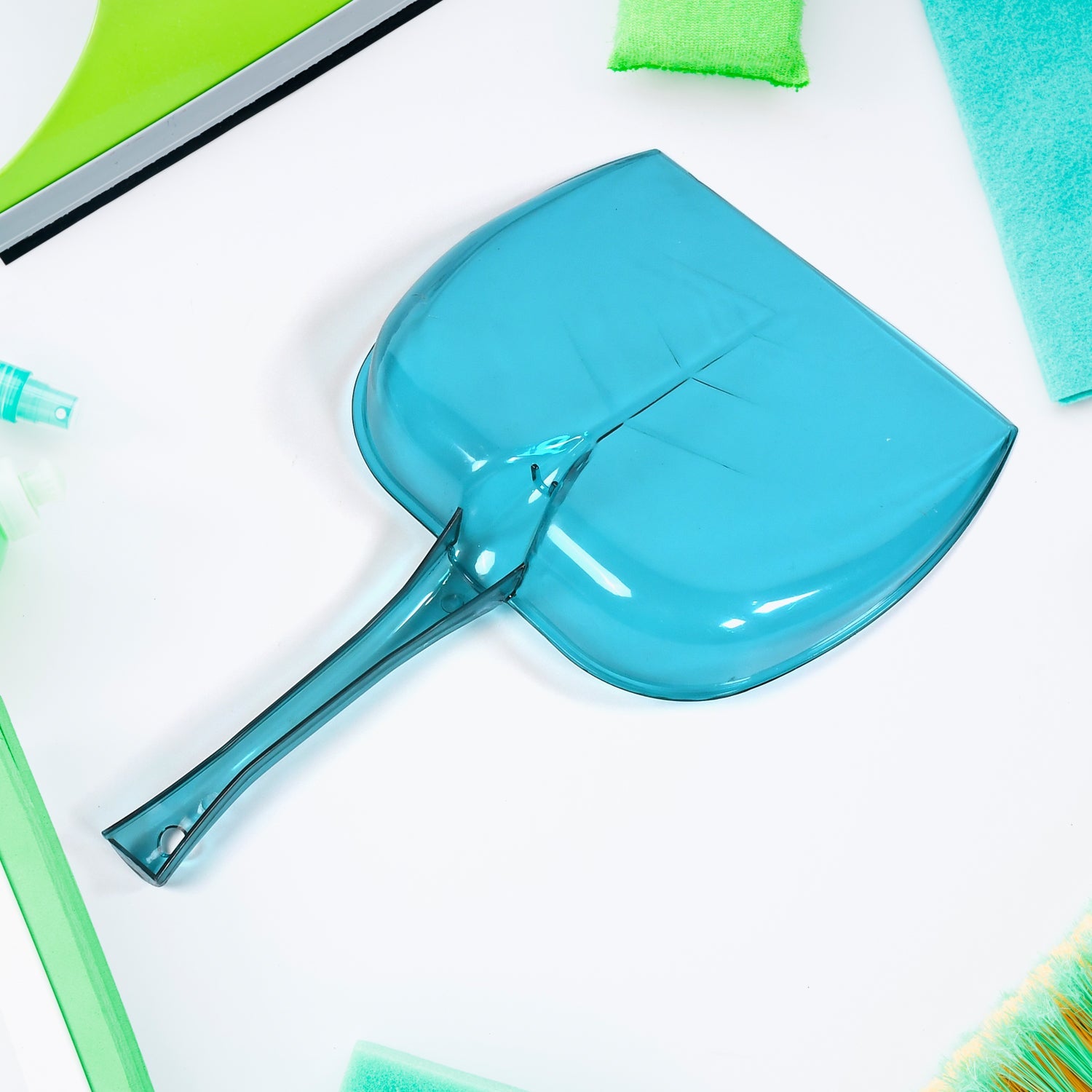 Plastic Unbreakable Dustpan with Long Handle, Large Size for Home & Kitchen (1 Pc)