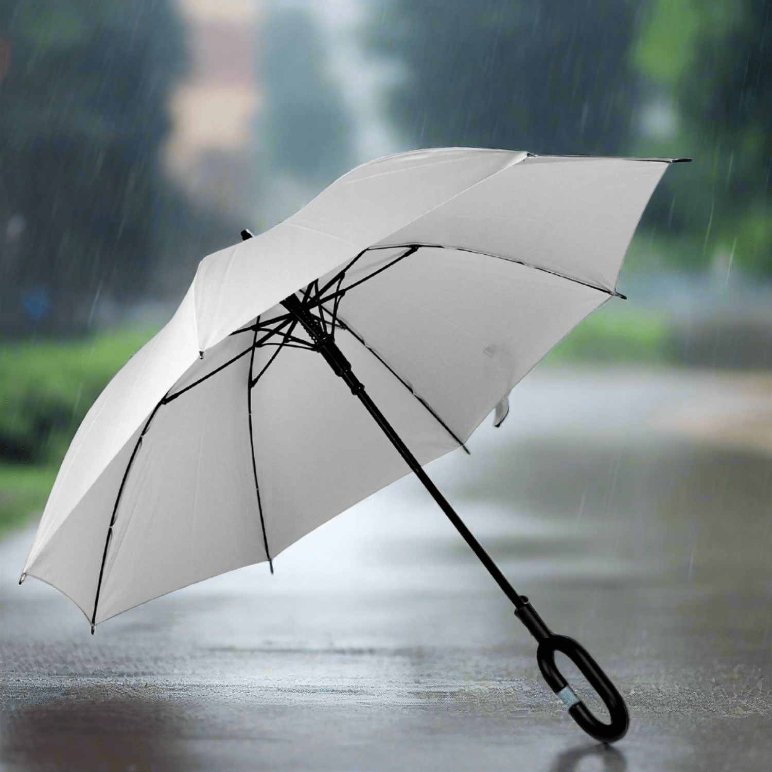 Foldable UV & Rain Umbrella with C-Shaped Handle â Kids (1 Pc / Mix Color)