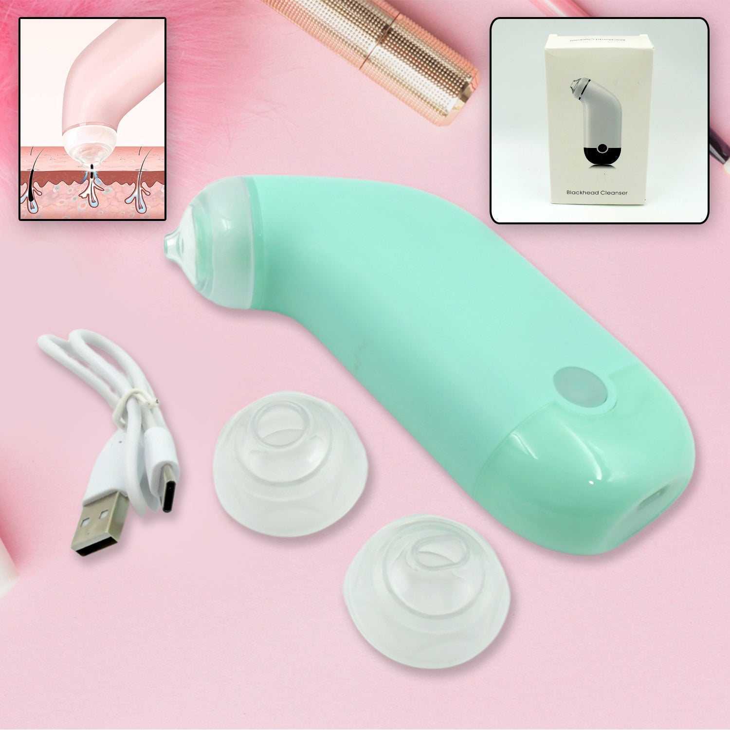 Mini Handheld Vacuum Blackhead Remover â Facial Massage & Spot Lifting (1 Pc)