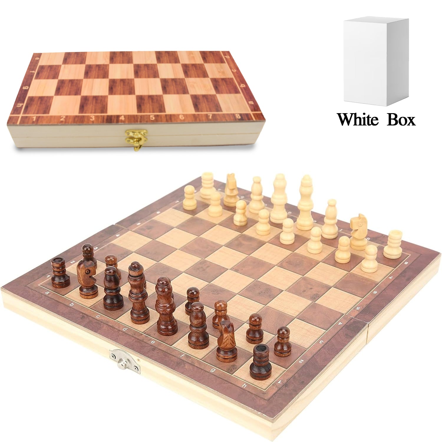 Foldable Wooden Chess Board Set (30 Ã 30 Cm / 1 Set)