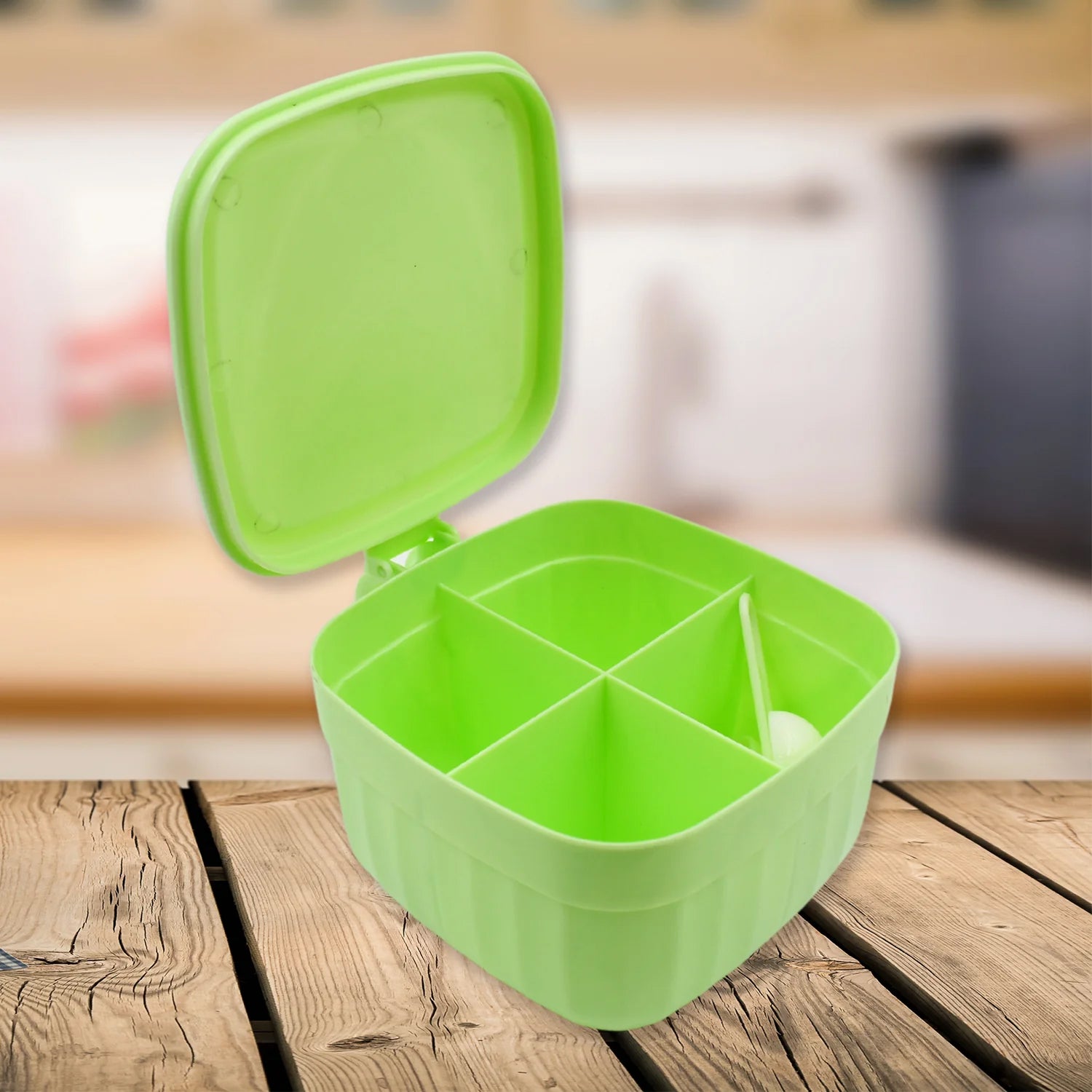 Fancy 4-Section Masala Box for Kitchen Storage (Spice Container)