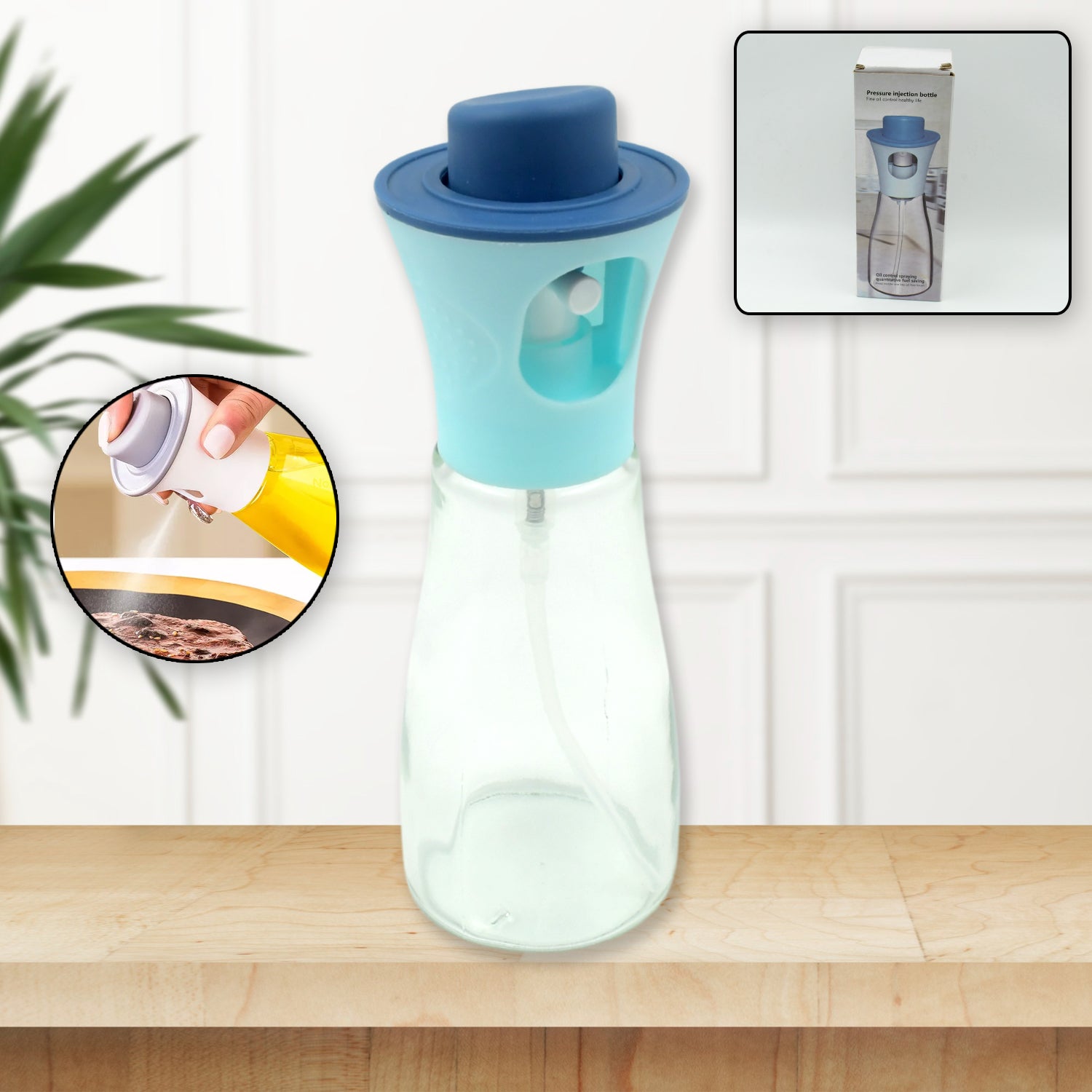 Oil Dispenser Bottle, Oil and Vinegar Cruet, Oil Sprayer Dispenser, Olive Oil Dispenser 170 ml Mist Oil Spray Bottle for Cooking with Plastic