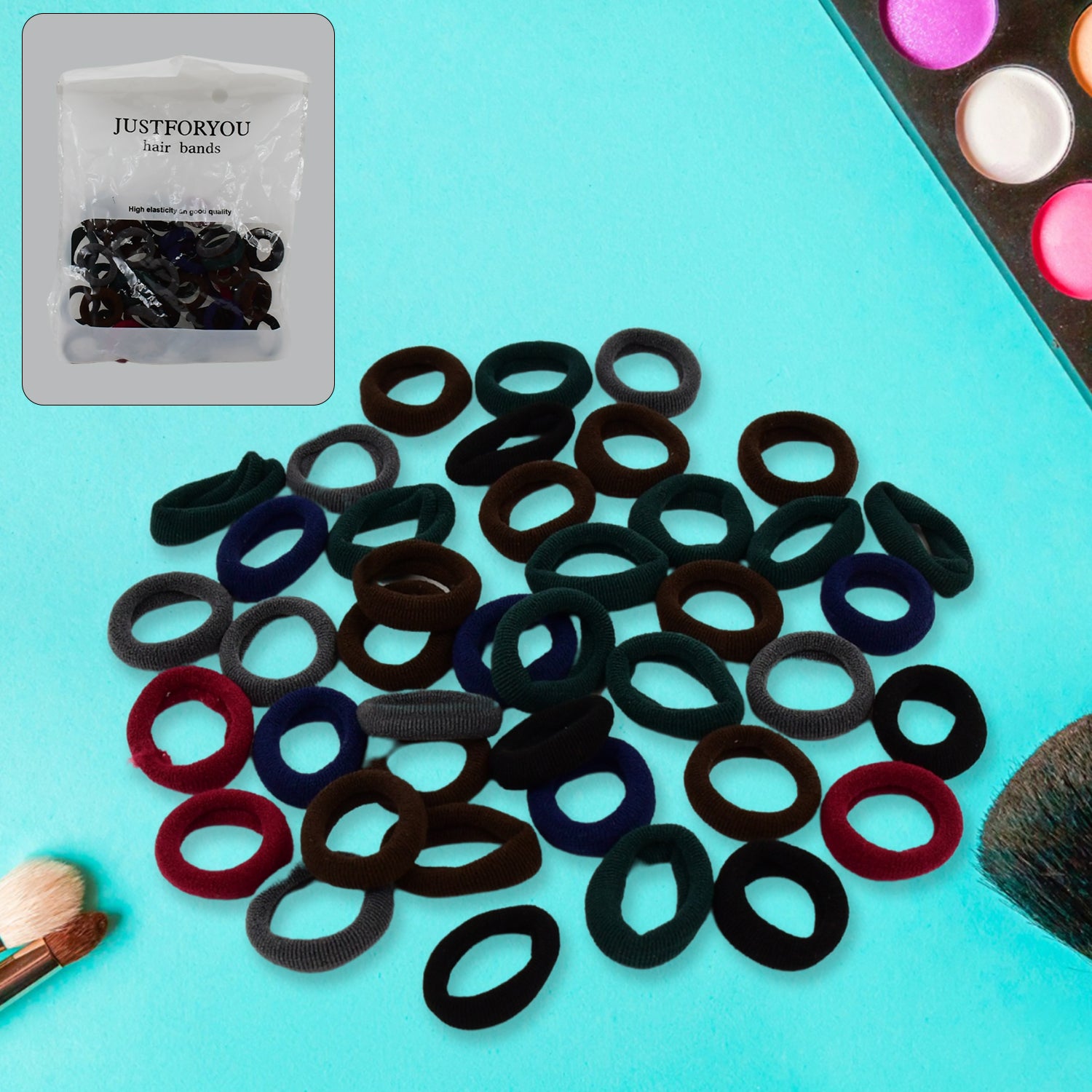Small Ponytail Holder Bands for Hair Rubber Bands (Pack of 50 / Multicolour), Hair accessories