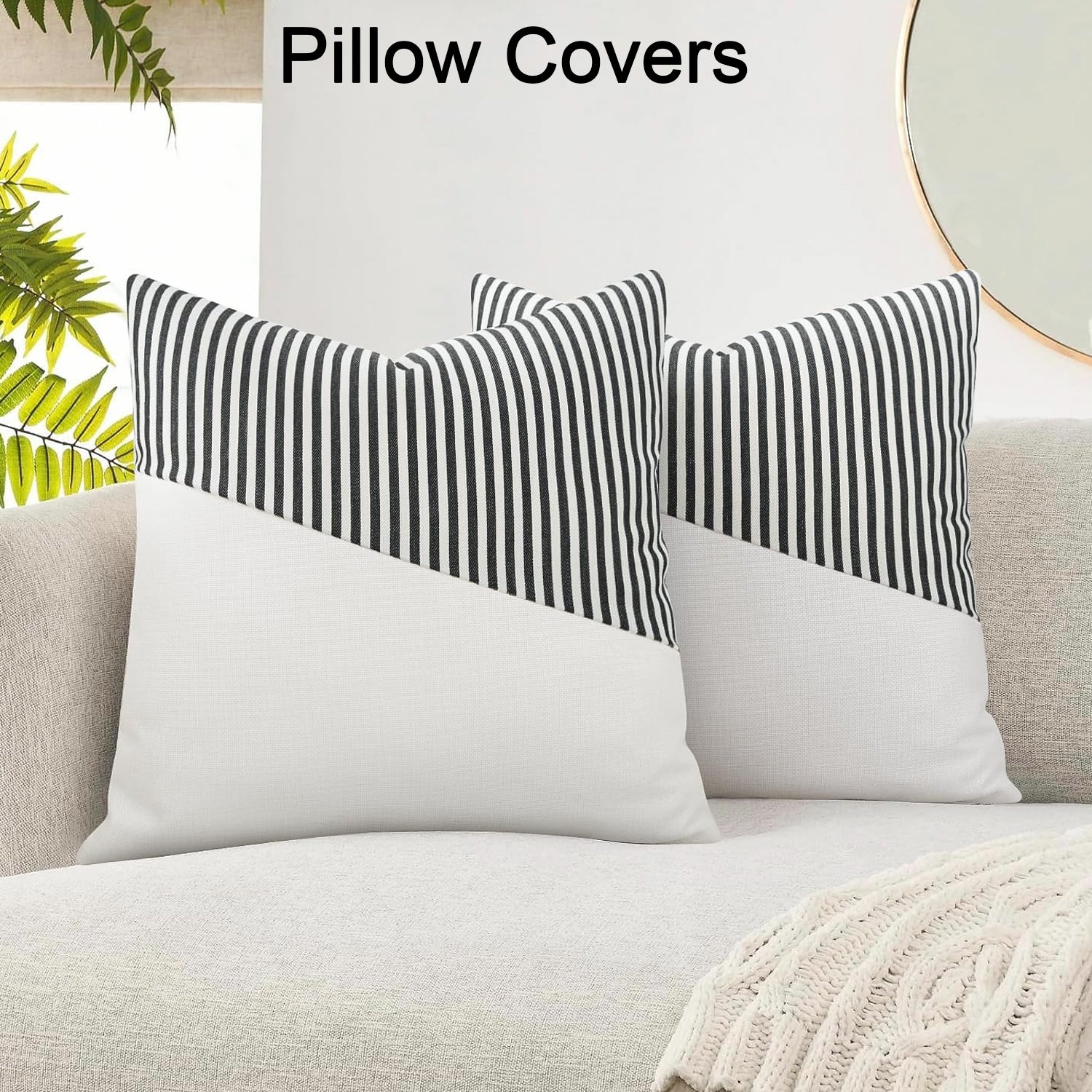 Decorative Pillow Covers Cushion Cases Soft Cotton (26 Ã 26 Inch / 1 Pair / 2 Pc)
