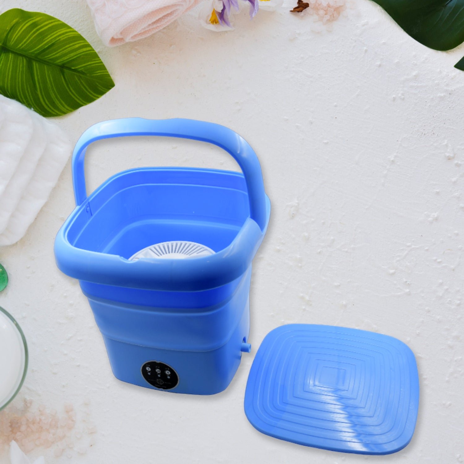 Mini Washing Machine Foldable Mini Washer with Drain Basket Portable Washing Machine