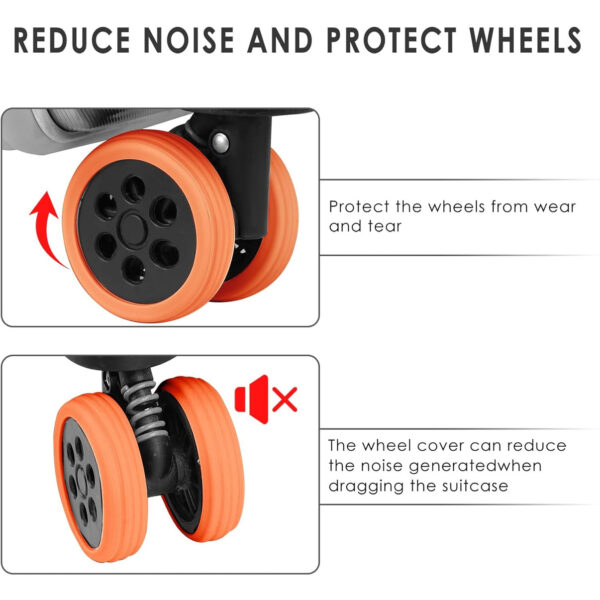 Silicone Suitcase Wheel Covers – Noise Reduction & Protection (4 Pc Set) - Image 4