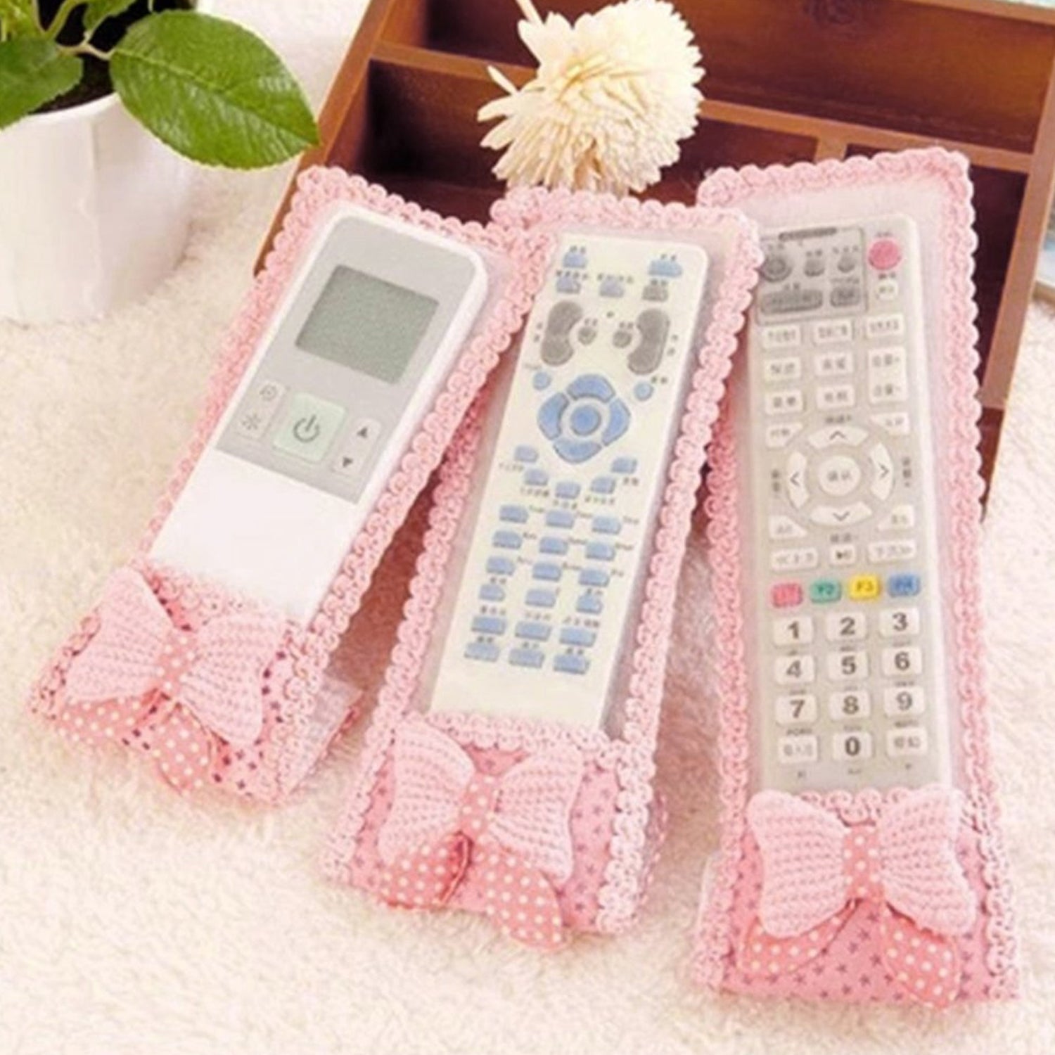 3pc Remote Cover for TV, Air Conditioner, D2H, DTH Remote Control Dust Cover (Mix Design / 3 Pc)