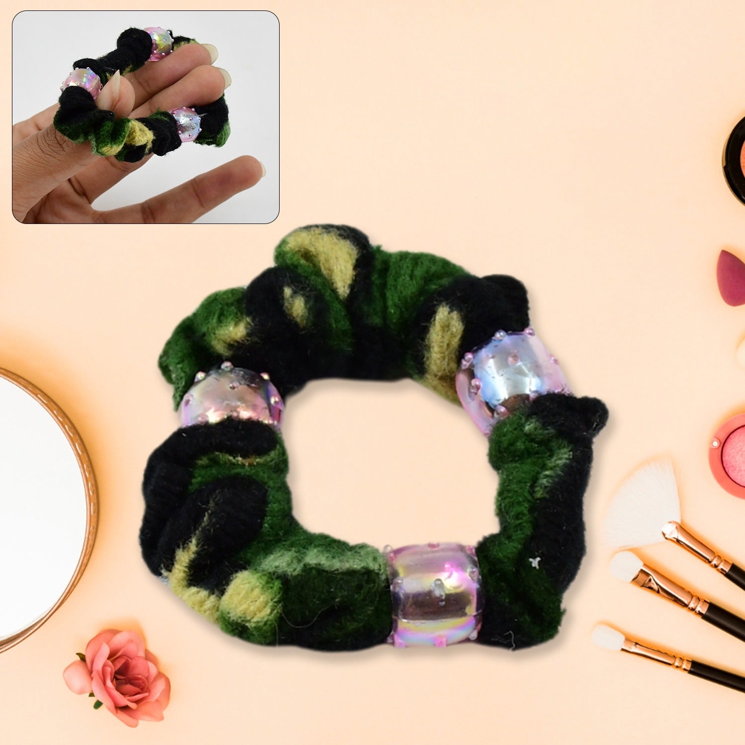 Small Hair Rubber Bands (Pack of 1 / Multicolour / Design), Hair accessories