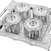 Dry Fruit Air Tight Bowls Tray with Lids 4 Section Snacks Mukhvas Dani