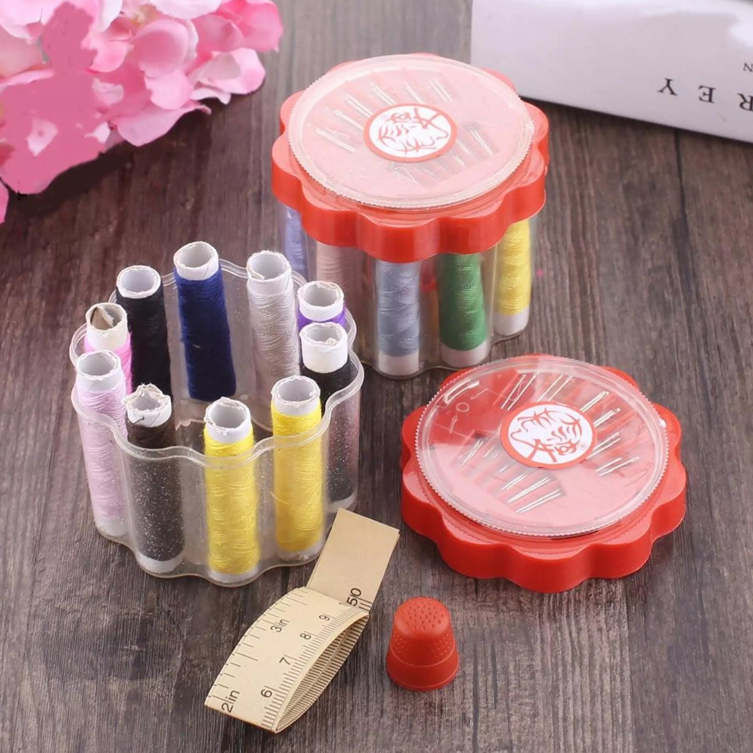24 Pc Sewing Box for Storing Thread Rolls & Sewing Essentials