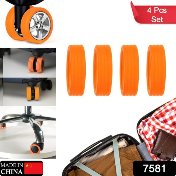 Silicone Suitcase Wheel Covers – Noise Reduction & Protection (4 Pc Set) - Image 2