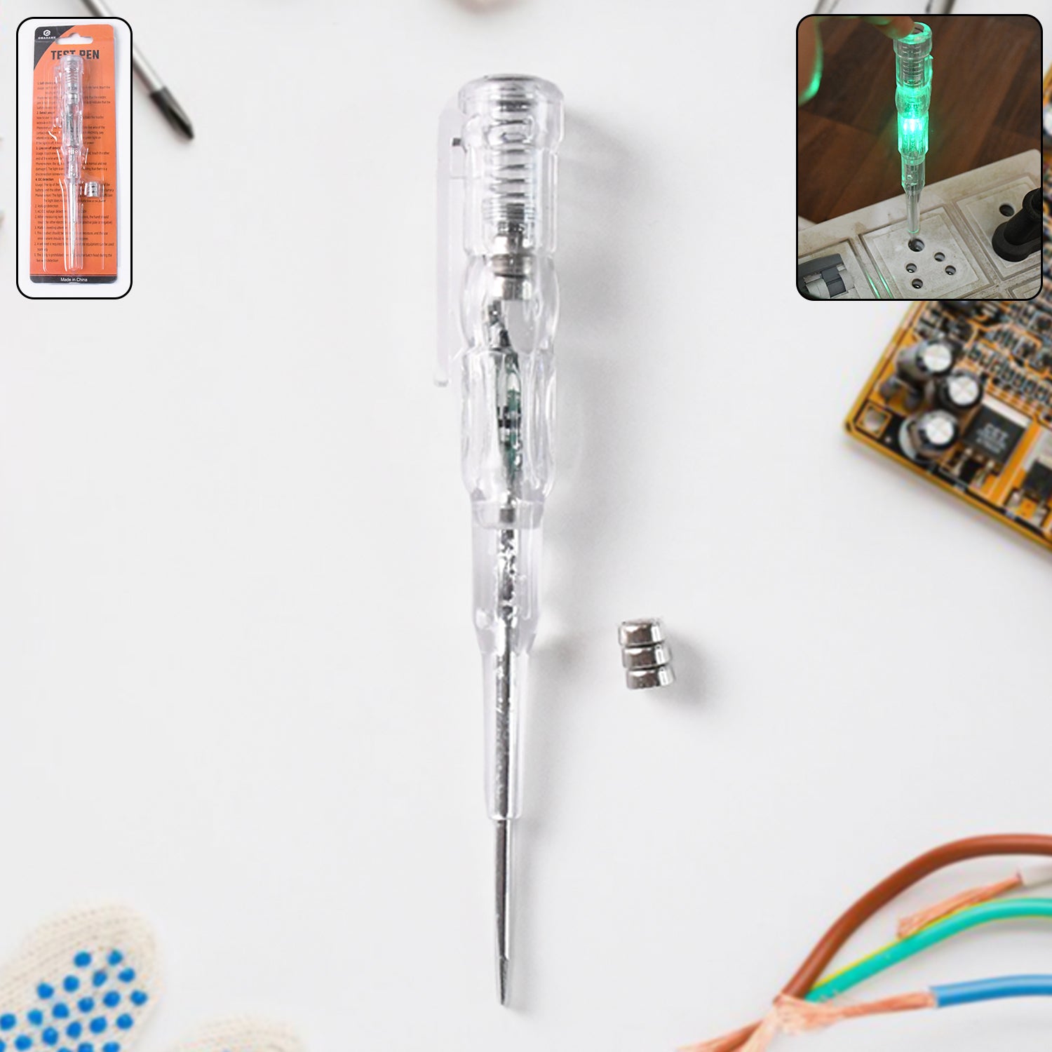 Electrical Detector Slotted Screwdriver With Small Batteries (1 Pc)
