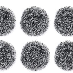 Round Shape Stainless Steel Scrubber (Pack of 6)