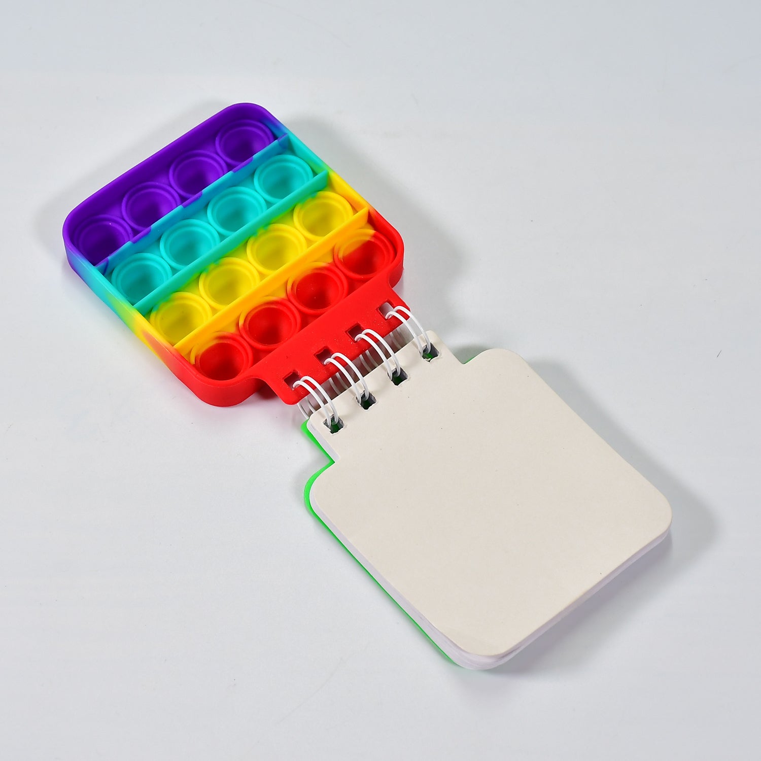 Square  it Fidget Spiral Notebook Bubble Push  Fidget Silicon Toy Book Stress Relief Anxiety School Stationery Notebook.