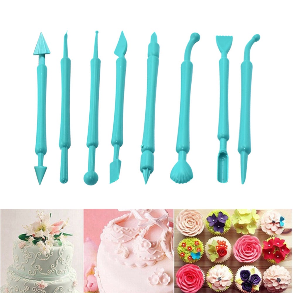 Fondant Cake Decor Flower Sugar Craft Modelling Tools Clay Mould (8PC-Set)
