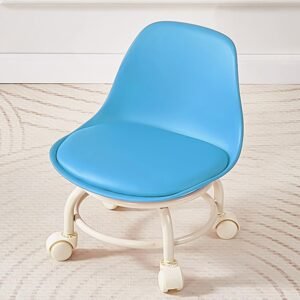 Plastic Low Round Rolling Stool with Wheels Pedicure Stool (1 pc / Mix Color)