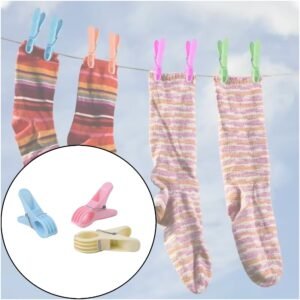 Plastic Cloth Clips (Multicolour) - Pack of 12