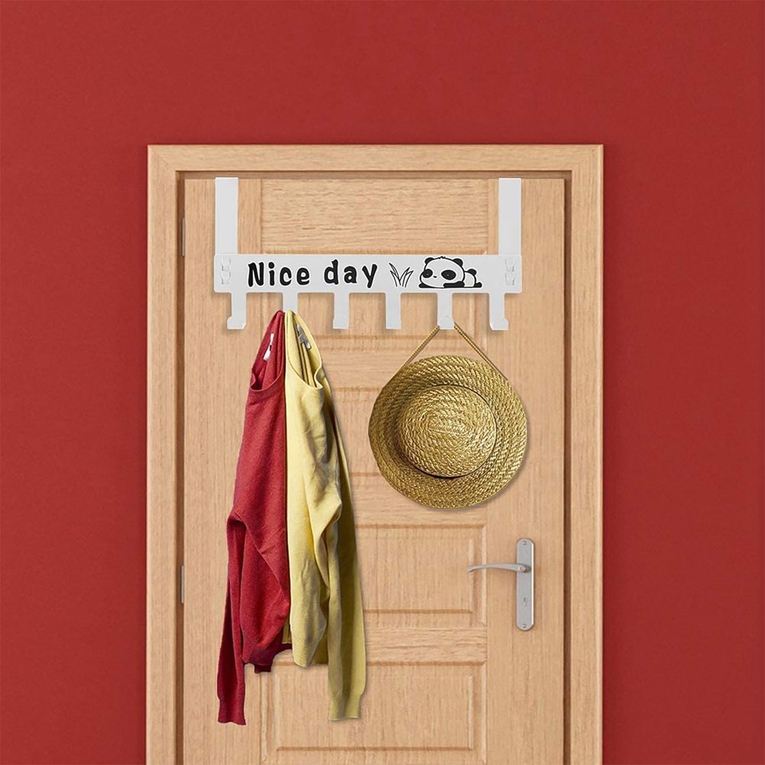 Heavy-Duty Carbon Steel Door Hook Hanger Rack (1 pc / 6 Hook / White) - Image 4