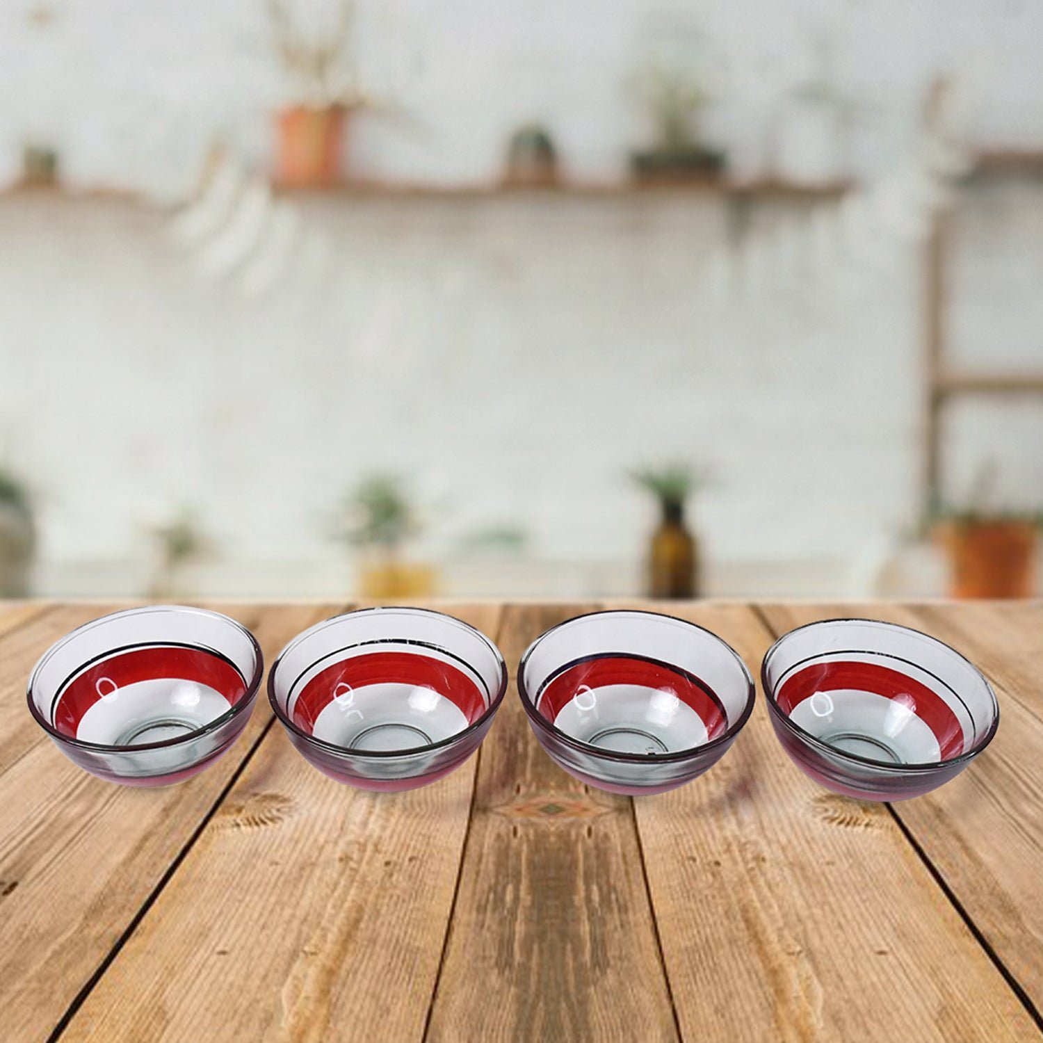 Healthy Choice Set Of 4pc Ceramic Cup And 4pc Glass Bowl With Plastic Plate (9 Pcs Set) - Image 7