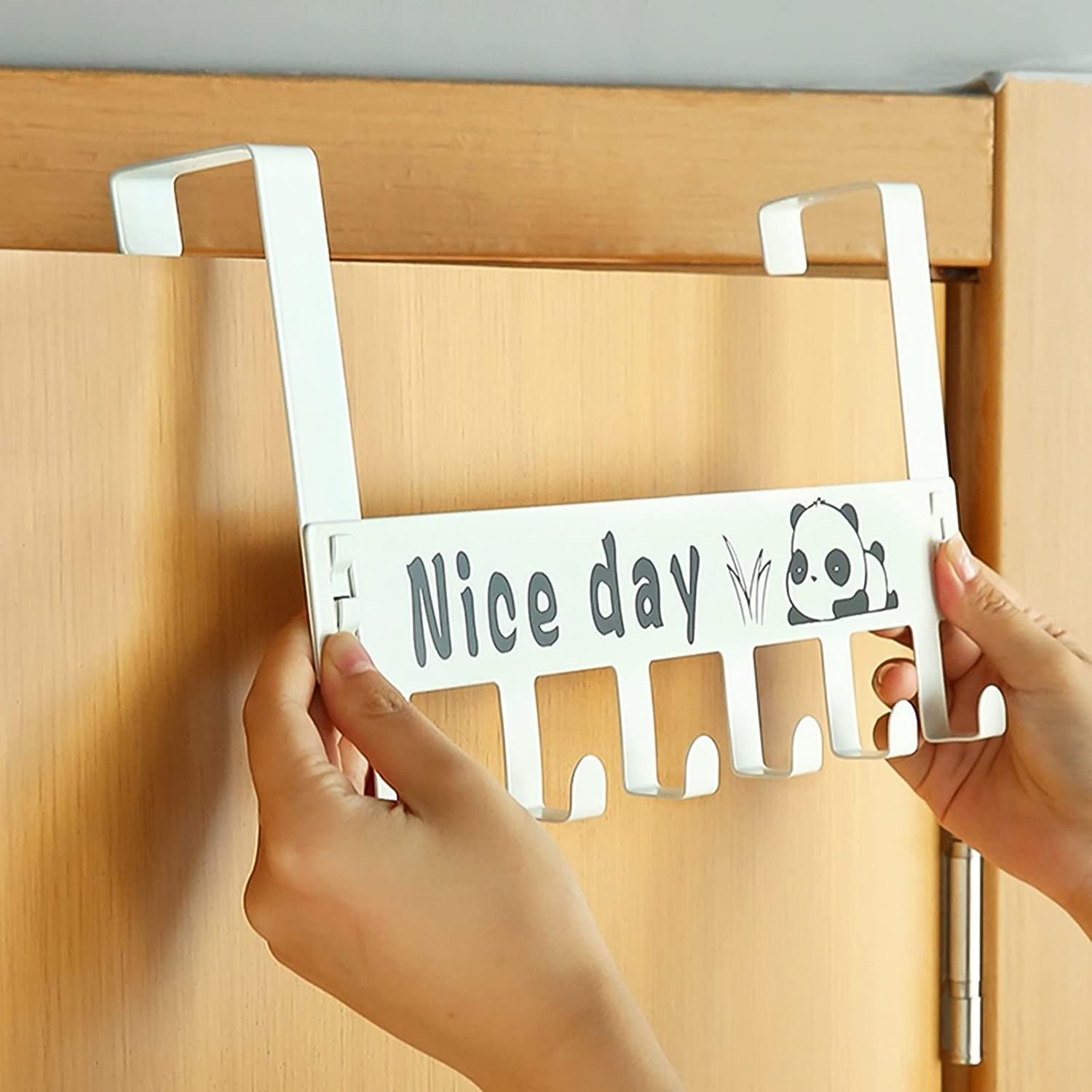 Heavy-Duty Carbon Steel Door Hook Hanger Rack (1 pc / 6 Hook / White) - Image 5