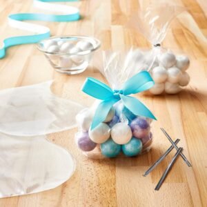 Clear Cookie Bags, Gift Bag Clear Flat Treat Bags (25 Pcs Set)