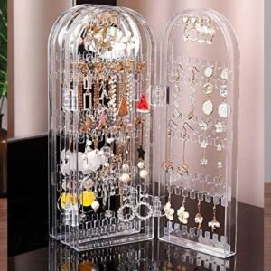 4 Folding Storage Hanger Acrylic Earring Screen Holder Display Stand Clear (1 Set)