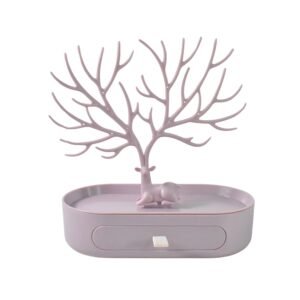 Plastic Jeweller Organizer Earring Holder and Necklace Rack With Drawer (1 Pc)