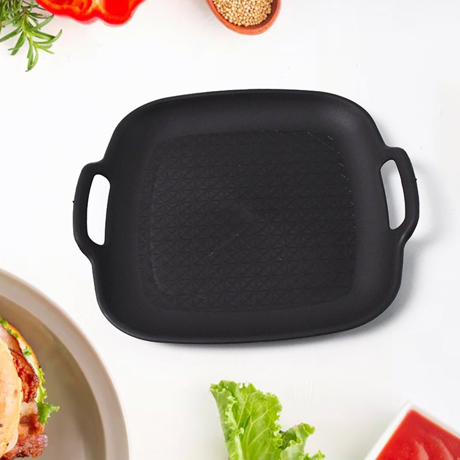 Healthy Choice Set Of 4pc Ceramic Cup And 4pc Glass Bowl With Plastic Plate (9 Pcs Set) - Image 4