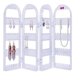 4 Folding Storage Hanger Acrylic Earring Screen Holder Display Stand Clear (1 Set)