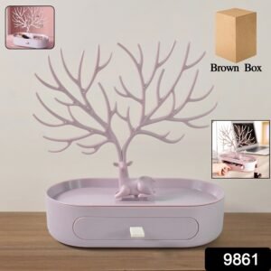 Plastic Jeweller Organizer Earring Holder and Necklace Rack With Drawer (1 Pc)