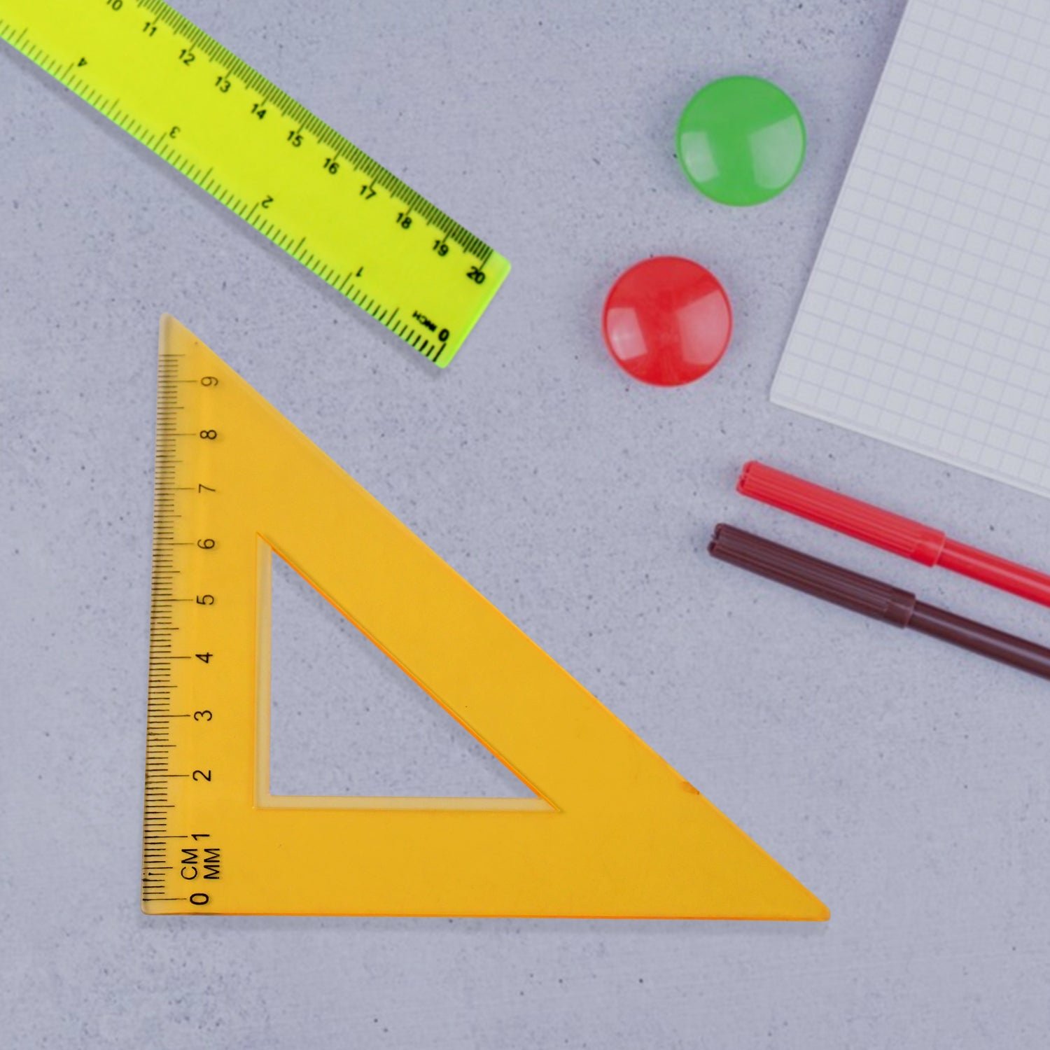 4-Piece Geometry Set, Triangle Ruler Protractor Straight Ruler - Image 6