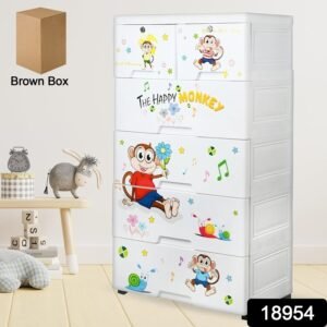 Kid's Plastic Chest of 6 Drawers, Multi-Purpose Storage Organizer/Wardrobe for Kids