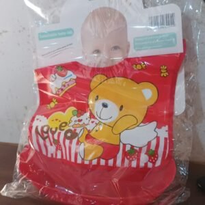Multifunctional Waterproof BPA Free Reusable Soft Fabric Plastic Baby Bib (1 Pc)