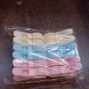 Plastic Cloth Clips (Multicolour) - Pack of 12