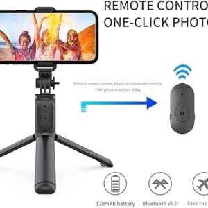 GEARMAG R1 Selfie Stick, Extendable Selfie Stick with Wireless Remote and Tripod Stand (Black, Remote Included)